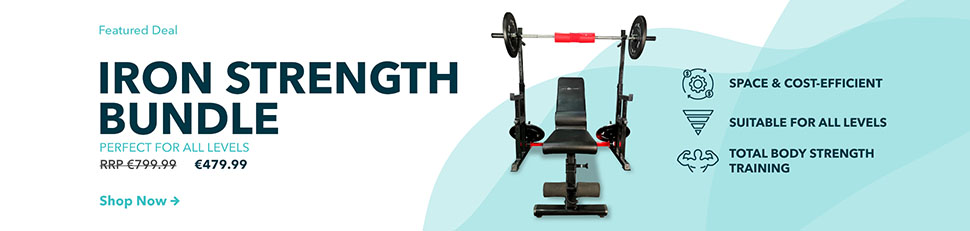 Banner image for iron strength home gym weight training bundle for mobile