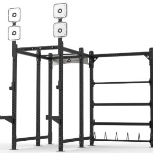 Wall Ball Targets on Home Gym Squat Rack